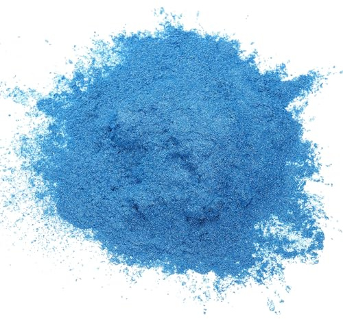 QUARKZMAN Mica Pulver 50g Natürliche Epoxidharz Farbe Pigmentpulver für Seifenfarbe, DIY Nagellack, Gießharz, Autolack, DIY Kunst und Handwerk, Flash Blau