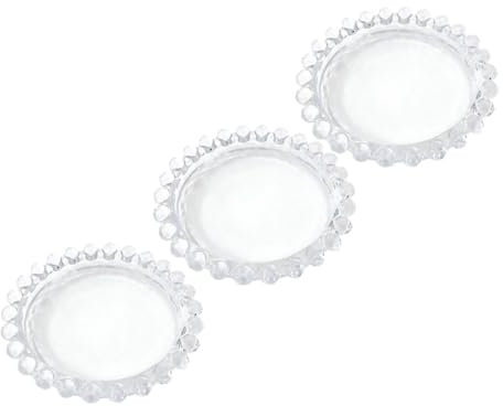 WATIIFUFU 3stücke Mini Glasplatte Obstteller Snackbehälter Küche Wohnzimmer Schlafzimmer Dekoration Lagerung Präsentation Teller Für Sushi Dessert Vorspeisenteller Partyteller