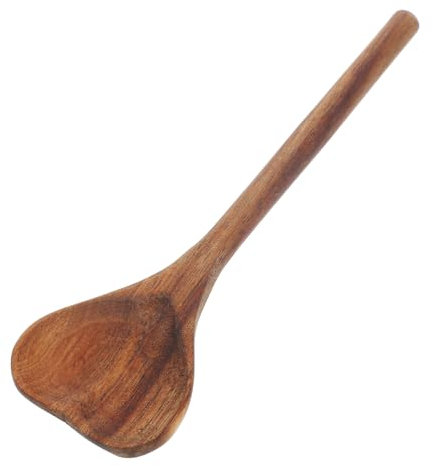 Amosfun Multipurpose Wooden Soup Spoon Heart Design Aetizer Spoon Reusable Dessert Stirring Spoon Present for Your Loved Ones