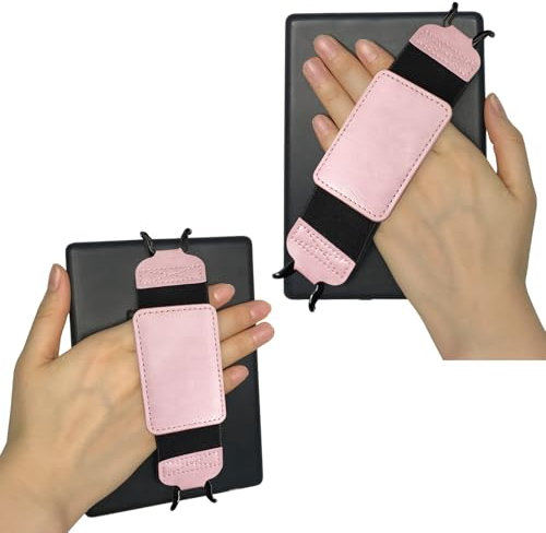 Gowjaw Secure Hand Strap for 6-7 Kindle and Tablets, Handle Grip for Tablet eReaders Fire - Kobo/Voyaga/Lenovo/Sony Kindle E-Book Tablet（Pink）