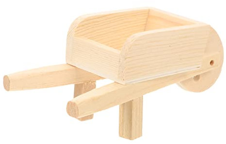 TOYANDONA Miniature Wheelbarrow Model: Realistic Garden Cart Model - Lightweight & Portable - Wooden Mini Cart Toy for Boys Girls Dollhouse Garden Decor, Photography Props