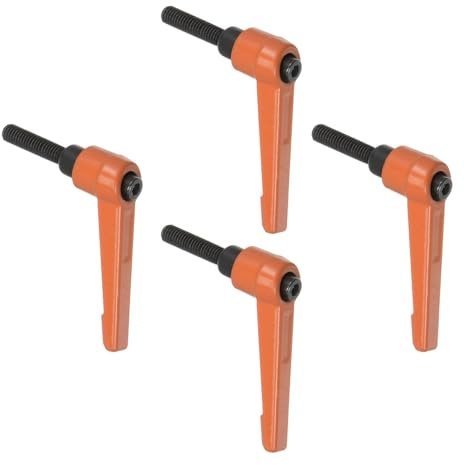TA-VIGOR Verstellbare Klemmhebelgriffe, M6 x 25 mm, Verriegelung, Schnellspanner, Druckknopf-Ratschenschrauben, Aluminiumlegierung, Außengewinde, Bolzen für Maschinen und Geräte, 4 Stück
