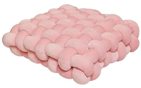 Knotenkissen, Meditationsmatte, große Bodenmatte, Stuhlkissen, Polsterkissen, quadratisches Knoten-Sitzkissen, Heimdekoration, Wohnzimmer, Schlafzimmer, Sofa (Rosa)