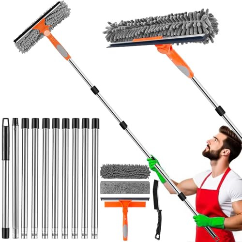 Window Cleaner With Squeegee & Mop For High Windows And Wall