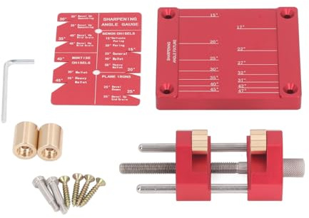 Hamwesh Sharpeners Honing Guide, Guide for Chisels and Planes with 14 Standard Angles Hold 5/32 to 3 Inch for Wood Chisel Sharpening Holder