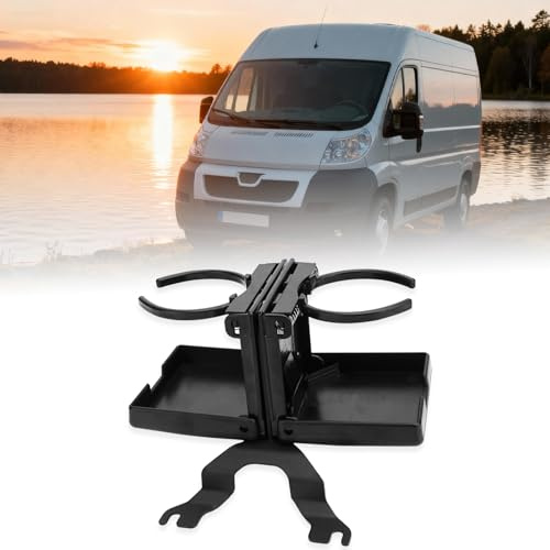 JERICMOTO Double Mug Cup Holder Camper for Citroen Relay Fiat Ducato 07-24 | Foldable Car Shelf Water Bottle Holder and New Iron Sheet