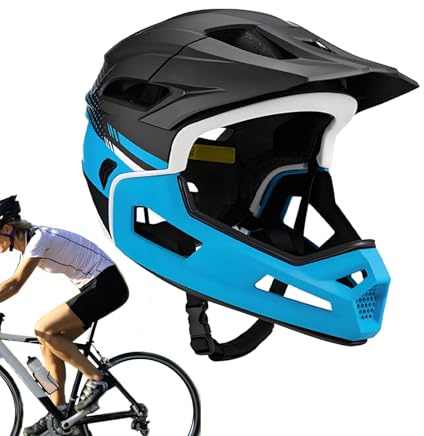 Full Face Bicycle Helmet Shock Absorption Ventilation Adjustable | Ventilation Cycling Helmet for Adults Full Face Cycling Protective Headgear for Men Women Adults Beginners Bikers Riders