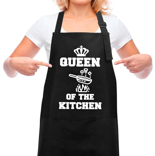 VIVIIHOO Grembiule da Cucina Nome, Grembiule Personalizzato in Cotone da Donna con 2 Tasche, Grembiule Buff Divertente Regolabile per Donna, Grembiule da Cucina Regalo Personalizzato