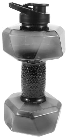 Zerodeko Medium 1500Ml Dumbbell Shaped Sports Water Bottle Black Large Capacity Fitness Drinking Kettle for Gym Outdoor and Indoor Use