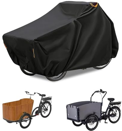 Lasthjulsskydd, 420D Oxford cykelpresenning för cykel, presenning med förvaringsväska, svetsade innersömmar, cykelgarage för lasthjul, presenning trehjuling, cykelskydd