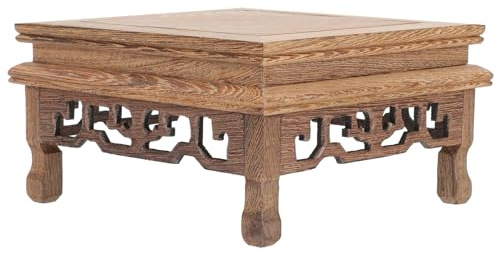 Beavorty Alzata per Fiori e Piante in Legno, Supporto Quadrato per Vaso da Giardino e Terrazzo, Portavasi Decorativo per Bonsai e Ambienti Interni