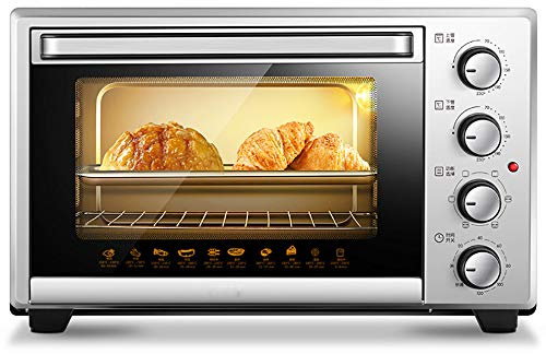 GDHKDDFL Horno pequeño con Control de Temperatura inteligen Horno de 30 l con rotación automática, Calentamiento más Uniforme, 4 Modos, Control Temperatura Temporizador 120 Minutos