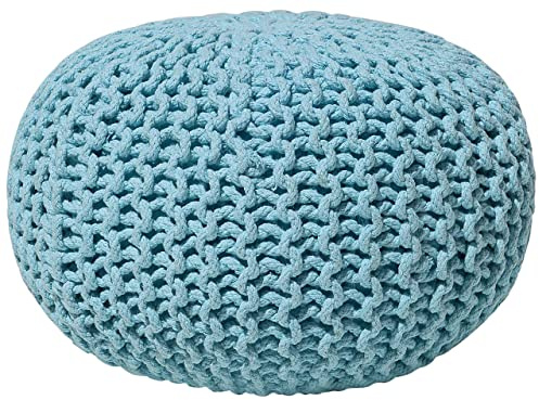 Beliani Trendy Ottoman in Hellblau Baumwolle 40x25 cm Conrad