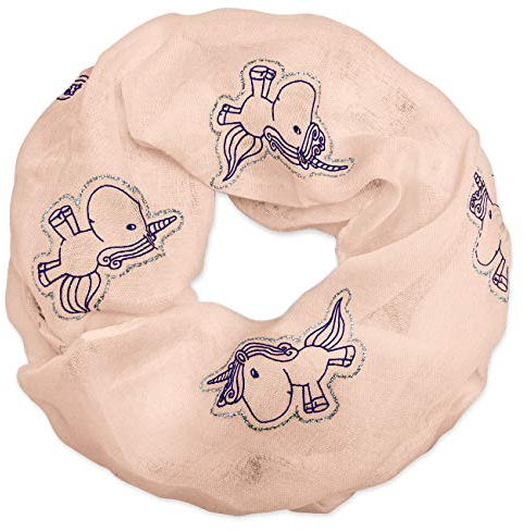 Soul-Cats Kinder-Loopschal Einhorn Baumwolle Viskose Rosa Glitzer