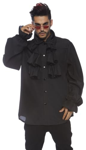 LEG AVENUE Ruffle Front Shirt, accesorios Hombre, Negro (Black), (Talla del fabricante: X-LargeUk 16-18)