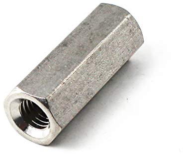 Tuerca de acoplamiento hexagonal larga M3x6x10 304 de acero inoxidable redondo tuerca de acoplamiento (paquete de 30)