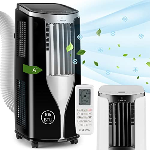 Klarstein Condizionatore Portatile 3 in 1, Condizionatore Deumidificatore Portatile Classe A, Aria Condizionata 1. BTU/2,9 kW, Climatizzatore Portatile con Night Mode,Timer e Telecomando, 29-49 m²