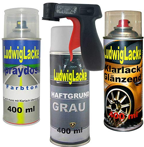 LudwigLacke 4 TLG. Lackierset Sprayset + Haftgrund grau + Haltegriff