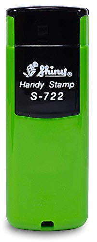 Personalisierbarer Taschenstempel Shiny S-722 ca. 14 x 38 mm in grün, mit eigenem Text, Logo oder Adresse selbst gestalten, Pocket Stamp