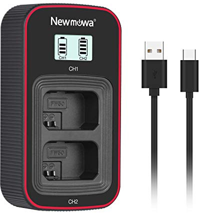 Newmowa NP-FW50 Dual Charger for Sony ZV-E10,a3000,a5000,a5100,a6000, a6100 | Compatible with Sony a6300, a6400,a6500, A7,A7R, A7RII, A7II, A7SII, A7S, NEX-3,NEX-5