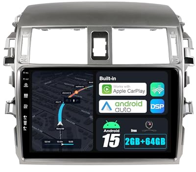 JOYX Android 13 bilradio passar Toyota Corolla (2008–2013) – [2G 32G] – backkamera gratis – IPS 9 tum 2 Din – stöder DAB rattstyrning 4G WiFi Bluetooth Carplay delad skärm