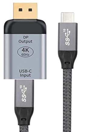 chenyang USB-C-Buchse auf Displayport DP Sink HDTV Adapter 4K 60Hz 1080p für Tablet & Handy & Laptop 10Gbps 100W Kabel