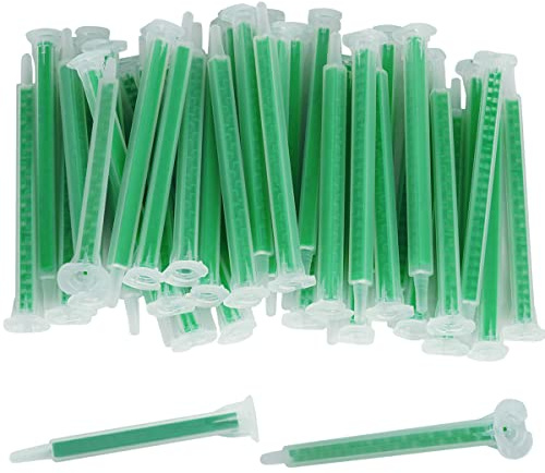 40Pieces Epoxy Mixing Nozzle Tip 24-Element Static Mixer Plastic Resin Mixing Tip for 50ml 1:1/1:2ratio