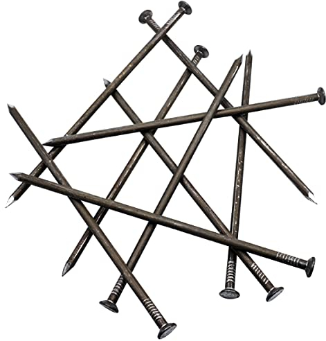 SKIR'CO (16 piezas) Clavos de construcción de acero 7,6 x 260 mm, cabeza redonda plana, clavos de alambre comunes multiusos para madera