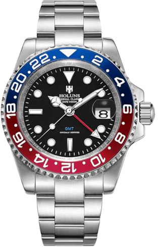 Luxury Men's GMT Automatic Watch Sapphire Waterproof Stainless Steel Luminous Business Watch