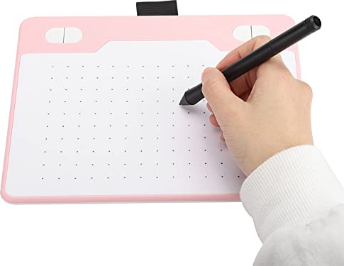 Tablette Graphique, Tablette à Dessin, Tablette de Tampons D'écriture Portable, Tablette de Dessin Graphique Numérique pour Ordinateur de Téléphone (Rose)