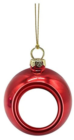 8 cm Weihnachtskugel Ornamente DIY Familie Fotokugel Hängende Dekoration Für Weihnachtsbaum Kreative Neujahrsparty Wohnkultur-RD,China,8cm