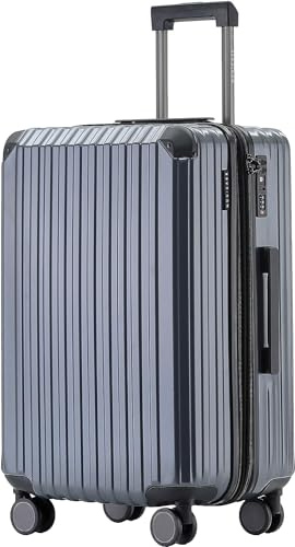 Münicase XL Hartschalenkoffer 76 cm Erweiterbar mit TSA-Schloss, Leise Doppelrollen, Großer Reisekoffer, Businessgrey