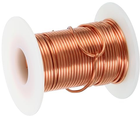 PATIKIL 99,9% weicher Kupferdraht, 14 Gauge/1,6 mm Durchmesser, 10 m/32,8 ft Spule reiner Kupferdraht für Schmuckherstellung, Perlen, Gartenpflanzen