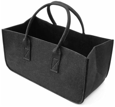 Firewood Basket Felt, Firewood Logs Basket with Reinforced Handle, Foldable Fire Wood Storage Bag, Wood Basket for Firewood, Heavy Duty Log Carrier for Wood, Portable Log Holders for Fireplace