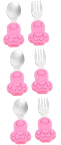 ibasenice 3 Sets Kleinkind Fütterung Set Kinder Schüssel Tasse Löffel Set Nicht-silikon Kinder Fütterung Löffel Baby Löffel Set