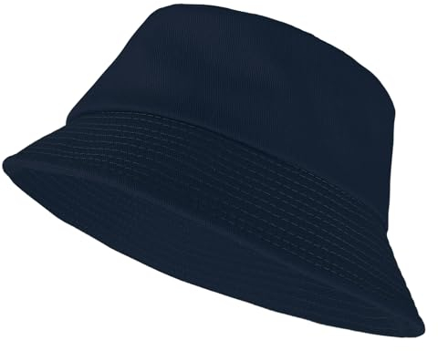 Yolev Fischerhut Damen Eimerhut Einfarbig Sonnenblende Bucket Hat mit UV Schutz Sonnen Hut Navy Blau Faltbar Sommer Outdoor Sporthut Anglerhut Herren