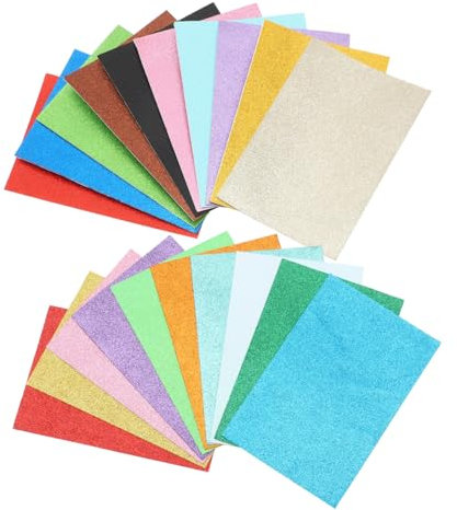STOBAZA 20stücke Klebepapier Glitzerkarton Glitzerpapier Zum Basteln Multifunktions-schäume Blätter Selbstklebende Nicht-klebende Handwerk Schäume Diy Schäume Papiere Für Origami Scrapbook