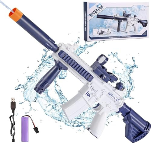 Wasserpistole Elektrisch, 2025 Vollautomatische Splasher Elektrische Wasserpistole für Kinders Erwachsene, Strongest Water Gun Aqua Blaster, Sommer Draussen Strand Schwimmbad Party Spielzeug Geschenk