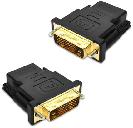 Neoreser 2 Pezzi Adattatore DVI su HDMI, 1080P Full HD Trasmissione dei Segnali, Connettore HDMI su DVI (24+1)