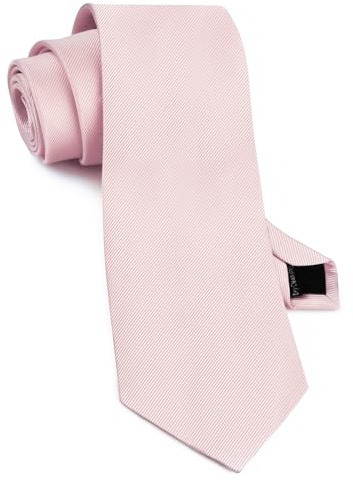 Gusleson Blush Pink Tie for Men Classic Wedding Ties Silk Solid 8cm Business Necktie (UK0791-38)