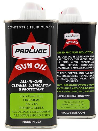 Prolube Gun Oil Bottle 3 OZ - Gun Lubricant for Firearms - Cleans, Lubricates & Protects Shotguns, Hunting Rifles & Tools - Reduces Friction & Resists Corrosion