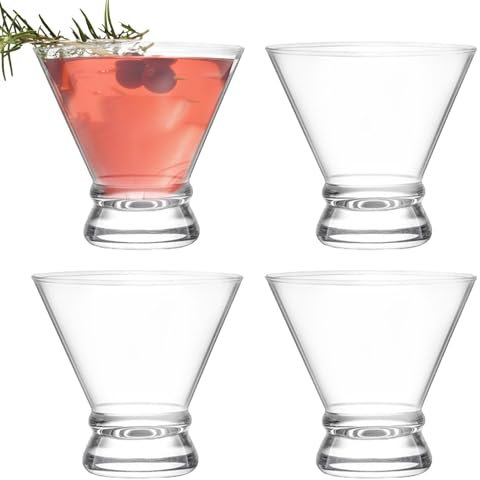 Set di bicchieri da cocktail trasparenti, 200 ml, piccoli bicchieri da