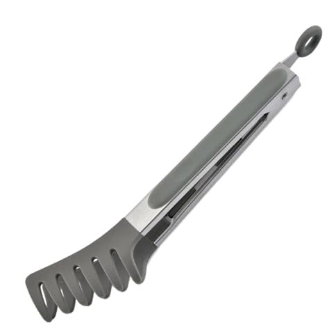 Pinze per spaghetti in silicone - pinze per pasta resistenti al calore | Pinze da cucina con design scanalato da 10 pollici per servire spaghetti, noodles, insalata e barbecue - Clip per alimenti in