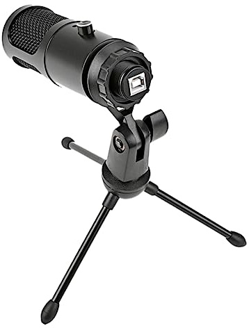 LABRIMP Microfono Usb Condensatore in Metallo Microfono Professionale Con Treppiede Adatto Per Registrazione Gaming e Streaming