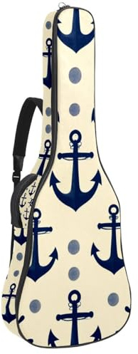 Tasche für Akustikgitarre, 1 cm dicke Polsterung, wasserdichtes Oxford-Gewebe, Gitarrentasche Rucksack für 40-42 Zoll E-Bass, klassische Gitarren, natürliche Unterwasserrote Koralle auf schwarzem