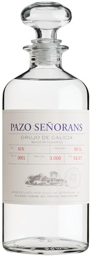 Pazo de Señorans - Aguardiente de Orujo | 100 % Albariño | Doble destilación tradicional | 41 % vol. | Cristalino, sedoso y aromático - 1 Botella 50cl