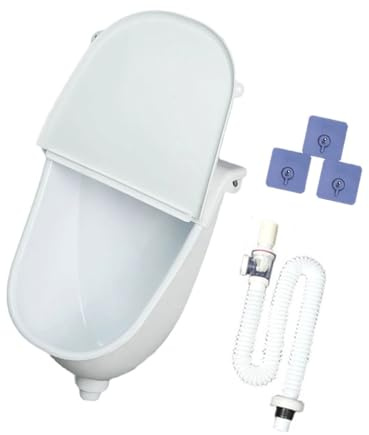 VIVIWI Orinatoio da parete per garage, con coperchio, salvaspazio, deviatore con tubo, facile installazione