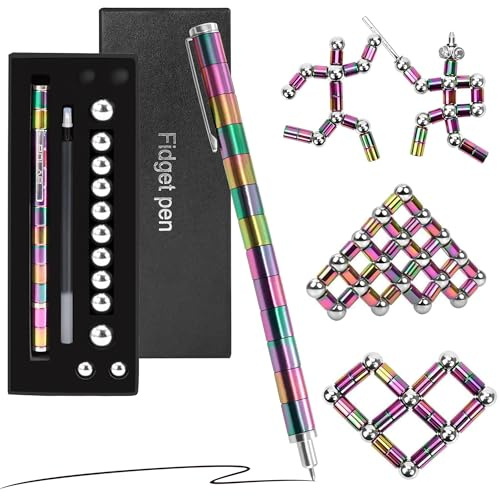 Songella Stylo à Bille Magnétique Stylo Magnétique Multifonctionnel Amusant Stress Elimination Cadeau Multicolore pour Jeune Homme Femme Enfant