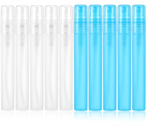 Gtziqa 10 Stück Tragbare Mini Sprühflaschen, Parfumzerstäuber Sprühflaschen, 10ml Nachfüllbare Leer Plastik Flaschen mit Feinem Nebel, Reise Tragbar Klein Parfümzerstäuber für Kosmetik Körperpflege