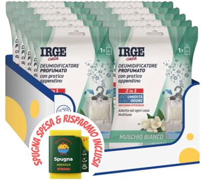 Deumidificatore con Appendiabiti Profumato al Muschio – 500 ml kit con Spugna Brandizzata SPESA & RISPARMIO Inclusa – Variazioni 4/6/8/10 Pezzi (10)